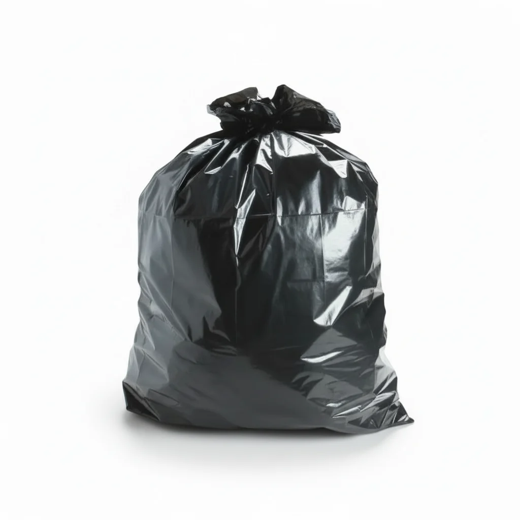 Heavy-duty black garbage bags